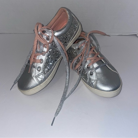 Hanna Andersson Other - Hanna Anderson Elvira Pink and Silver Glitter Sneakers Size‎ 2 EUC